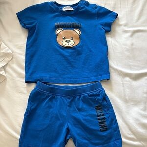 Moschino Bright Blue Bear Pajama Set for Kids
